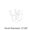 Azar Displays Metal Prong U-Hook, 20PK 700017-20PK - alternate 2